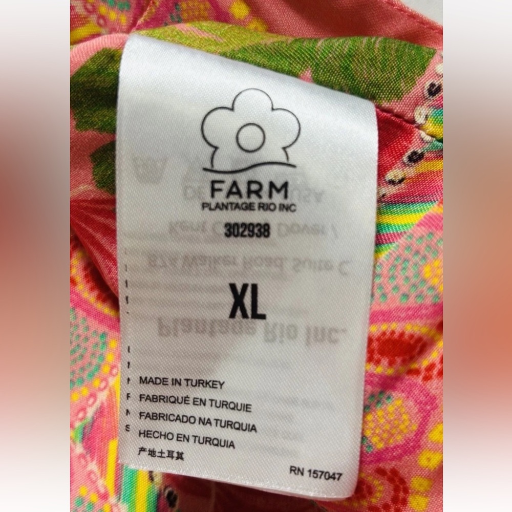 FARM RIO Mixed Scarves Crop Top Bandeau Style Vacation Resort wear Size XL - Picture 8 of 11